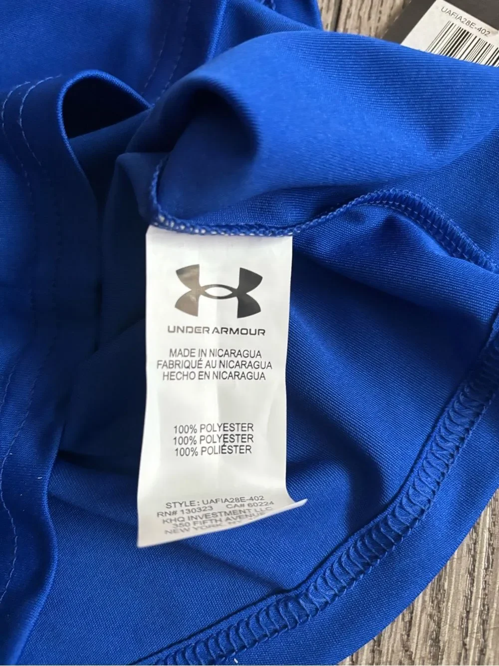 Under Armour Royal Blue Athletic Tee with Logo Tag